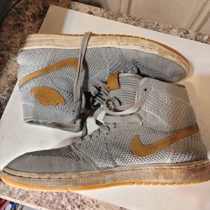 Nike High Cut Sneakers/Gry/919704-025/Air Jordan Retro Hi Flyknit